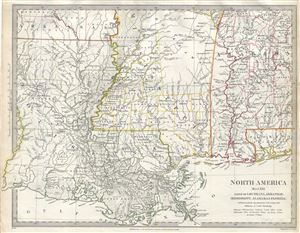 1833 S.D.U.K. Map of Louisiana, Alabama and Mississippi
