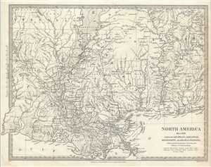 1833 S.D.U.K. Subscriber's Edition Map of Louisiana, Alabama and Mississippi