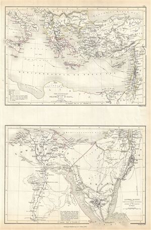 1844 Black Map of Egypt, Asia Minor and the Sinai Peninsula