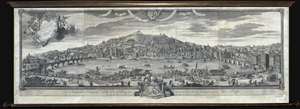 1720 Cleric and Poilly Wall View and Map of Lyon, France