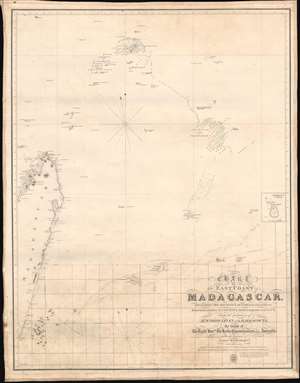 1846 Owen Nautical Chart East Madagascar w/Manuscript Whaling Notes