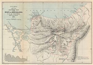 1879 Johnston Map of Magdalena, Colombia, South America