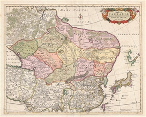 1680 De Wit Map of Central and Northeastern Asia: China, Tartary, Korea, Japan