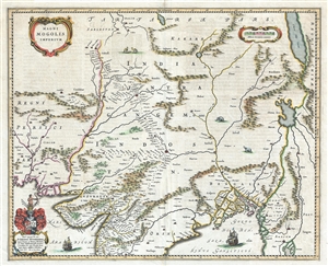1640 Blaeu Map of Northern India or the Mogul Empire