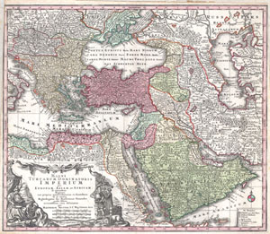 1730 Seutter Map of Turkey (Ottoman Empire), Persia and Arabia