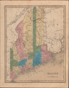 1846 Bradford Map of Maine, with Recent Territorial Changes