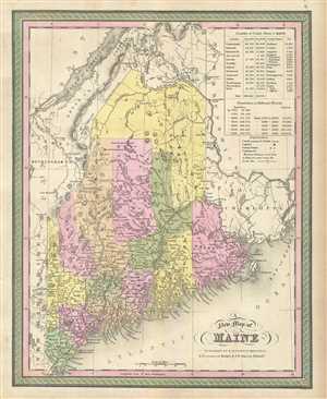 1849 Mitchell Map of Maine