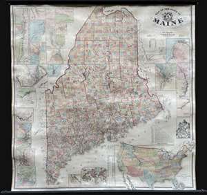 1862 Walling / Chace Wall Map of Maine
