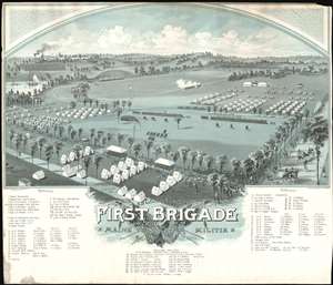 1885 Poole View of the Camp of the Maine First Brigade, Augusta, Maine