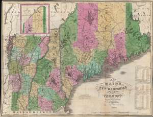 1834 Sumner Map of Maine, New Hampshire, and Vermont