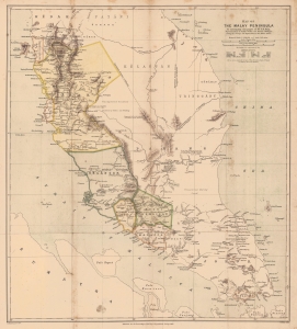 1882 Daly Map of the Malay Peninsula (Malaysia, Singapore)