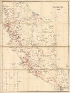 1930 F. M. S. Map of Malaya (Malaysia) and Singapore