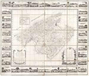 1814 Despuig Map of Majorca, Balaeric Islands, Spain (with surround)