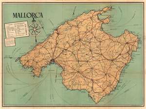 1949 PORAM Map of Mallorca / Majorca, Spain