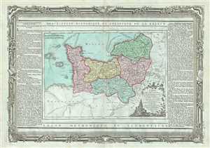 1786 Desnos and de la Tour Map of the Normandy Region in Northwest France
