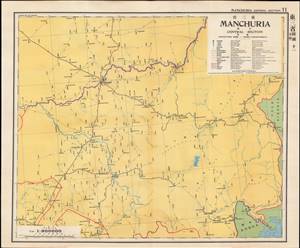 1933 Postal Atlas of China Map of Central Manchuria, Manchukuo