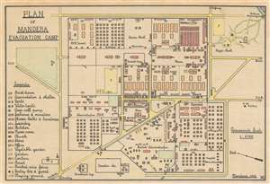 1942 Manuscript Map of WWII Mandera Evacuation Camp for Italian POWs
