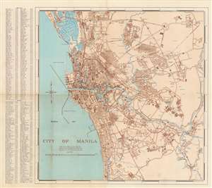 1945 U.S. Army Forces, Pacific City Plan or Map of Manila, Philippines