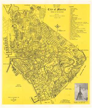 1960 De Jesus City Plan or Map of Manila, Philippines