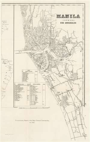 1898 Norris Peters City Map or Plan of Manila during the Spanish-American War
