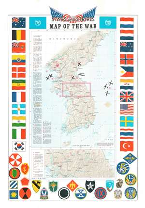 1953 Pacific Stars and Stripes Map of the Korean War