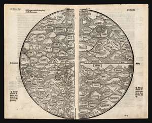 1491 / 1543 Earliest Acquirable Medieval 'Mappamundi' World Map