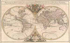 1691 Jaillot / Sanson Double Hemisphere World Map in Original Color