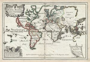 1702 De Fer Map of the World