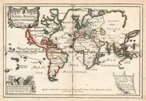 1702 De Fer Map of the World