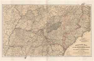 1865 Kossak Map of the Marches of General Sherman during the American Civil War