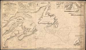 1848 Hobbs Blueback Nautical Map of Newfoundland, Nova Scotia, Canada