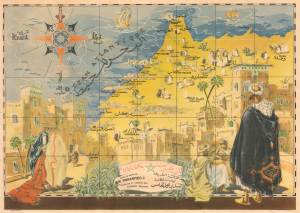 1947 Carriat-Rolant Bilingual Pictorial Map of Morocco