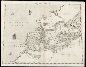 1588 Livio and Giulio Sanuto Map of Morocco and Marrakesh