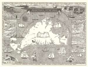 1976 Consuelo Joerns Pictorial Map of Martha's Vineyard