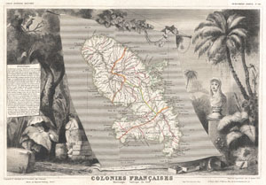 1852 Levasseur Map of Martinique, in the West Indies