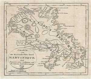 1822 Franz Pluth Map of Martinique