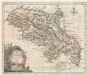 1765 Tirion Map of Martinique