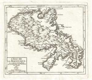1749 Vaugondy Map of Martinique