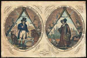 1820 William Darton Masonic Broadside 'Keep Within Compass'