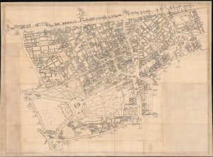 1944 Mansucript Map of Mayfair and Soho (Nightlife during the Blitz)