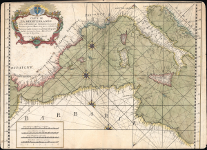 1764 Roux Maritime Map or Chart of the Western Mediterranean Sea