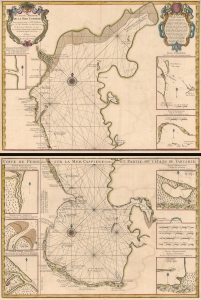 1721 Delisle and Van Verden Map of the Caspian Sea (first accurate map of the Caspian)