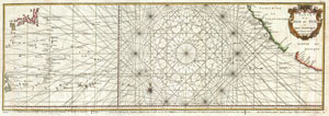 1751 Anson Map of Baja California and the Pacific, Trade Routes from Acapulco to Manila