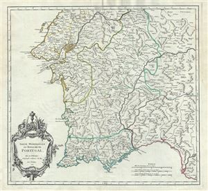 1751 Vaugondy Map of Southern Portugal
