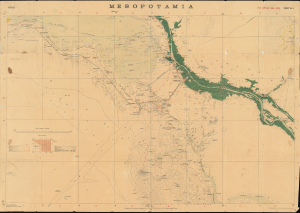 1917 Survey of India Map of Basra and Environs, Iraq, World War I