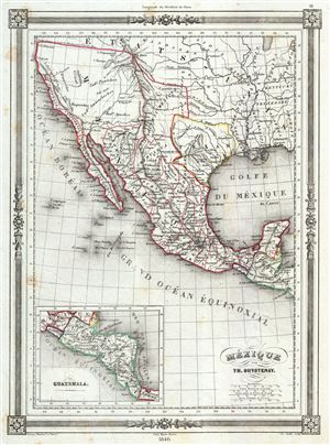 1846 Duvotenay Map of Mexico (w/ Republic of Texas)