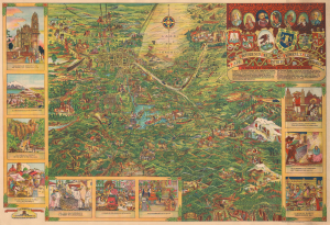 1935 Miguel Gomez Medina Pictorial Map of Mexico City (DF), Mexico