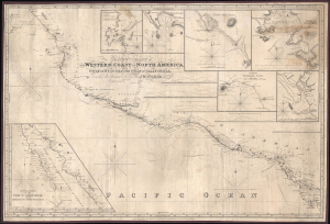 1828 / 1846 Norie Blueback Chart of the West Coast of Mexico and Central America