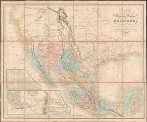1851 Rosa 'Treaty Map' of Mexico and Texas