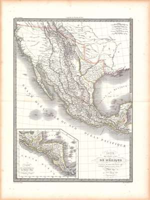 1841 Lapie Map of the Republic of Texas and Mexico